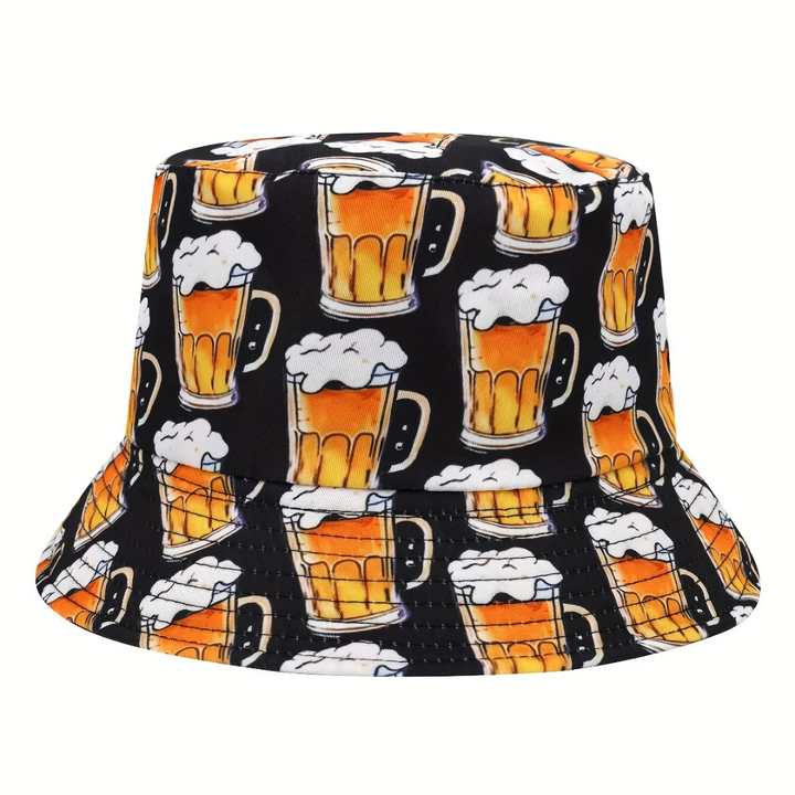 Unisex Oktoberfest Fischerhut | Lässiger Bierfest Bucket Hat mit Bierkrug-Print
