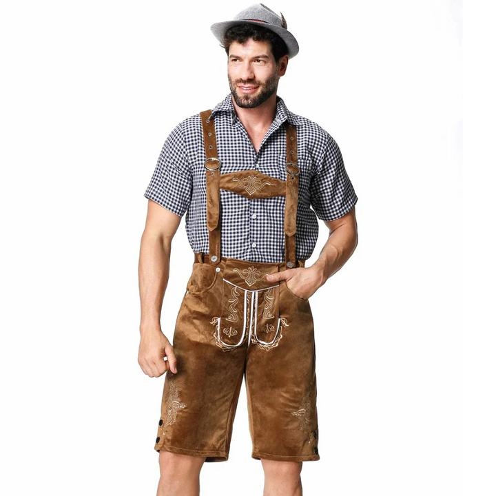 Andreas Lederhose Oktoberfest | Traditionelle Herren Lederhose mit Stickerei