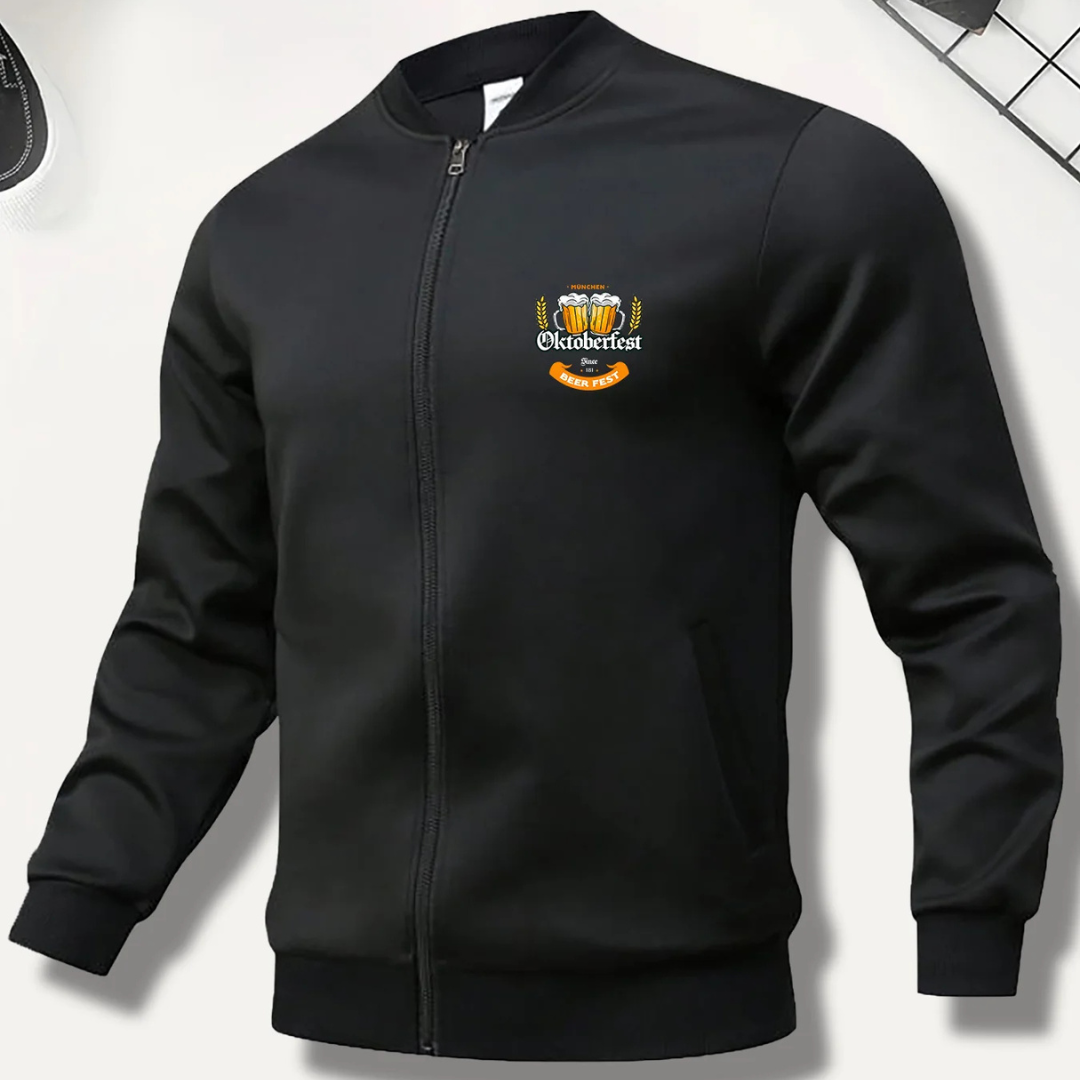 Klaus Oktoberfest Bomberjacke | Klassische Bierfest Jacke mit Stickerei für Herren
