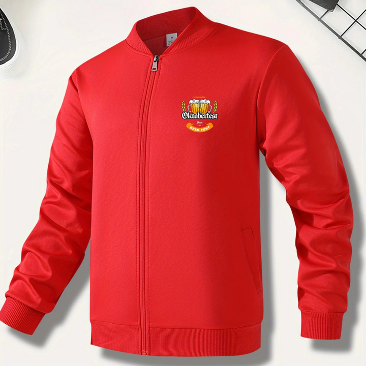 Klaus Oktoberfest Bomberjacke | Klassische Bierfest Jacke mit Stickerei für Herren