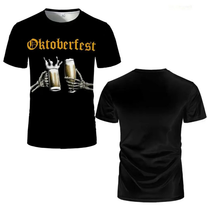 Unisex Oktoberfest T-Shirt | Skelett-Hände T-Shirt mit Bierkrug-Motiv