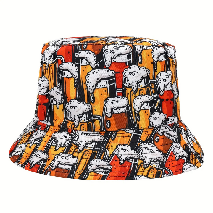 Unisex Oktoberfest Fischerhut | Lässiger Bierfest Bucket Hat mit Bierkrug-Print