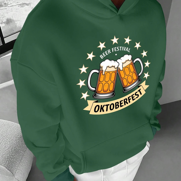 Andreas Bierfest Hoodie | Klassischer Oktoberfest Kapuzenpullover mit Bierkrug-Motiv für Herren