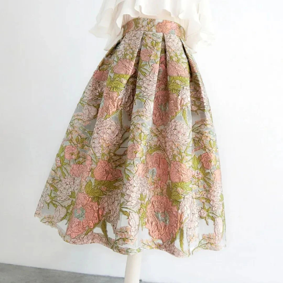 Rosalie Brockatrock Oktoberfest | Eleganter Damen Rock mit floralen Ornamenten