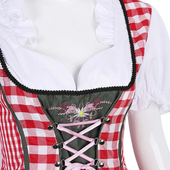 Lisa Dirndl Oktoberfest | Traditionelles Damen Dirndl mit kariertem Mieder