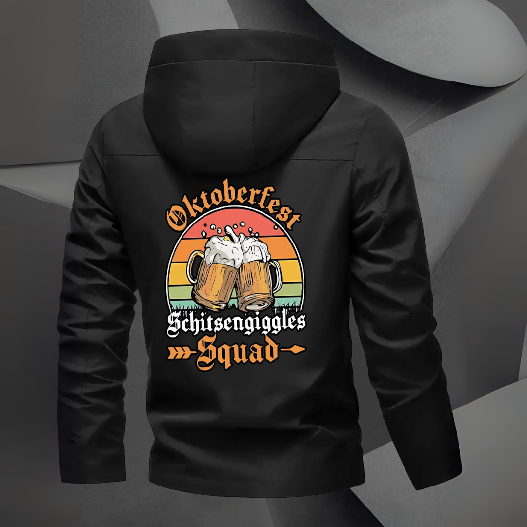 Konrad Oktoberfest Windbreaker | Funktionale Bierfest Jacke mit Reißverschluss für Herren