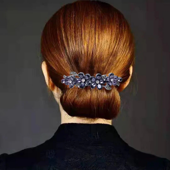 Katrin Haarspange Oktoberfest | Elegante Damen Haarklammer mit Kristallblüten