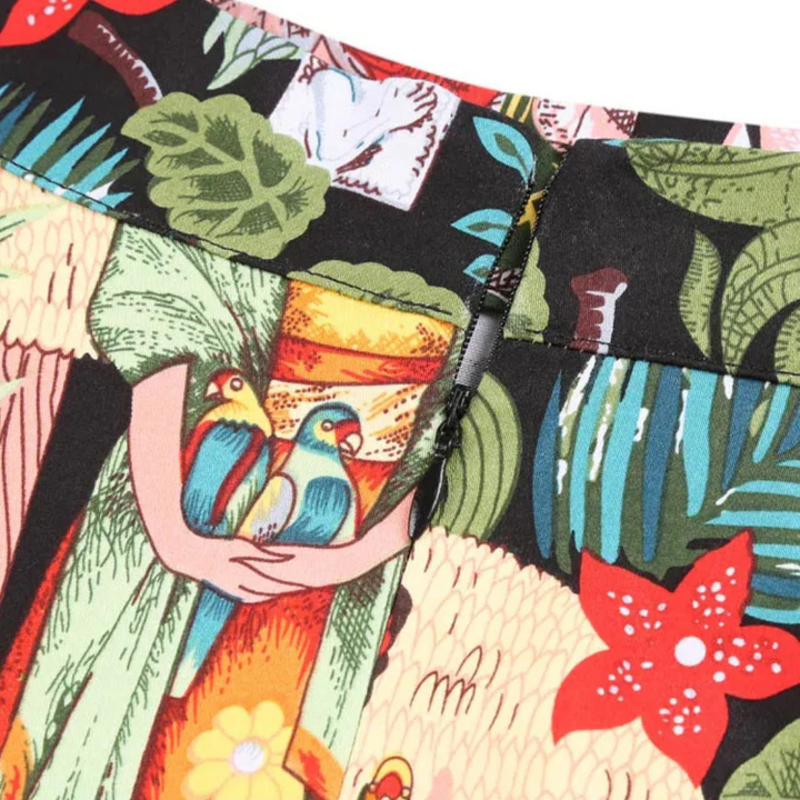 Andrea Tellerrock Oktoberfest | Bunter Damen Rock mit tropischem Print