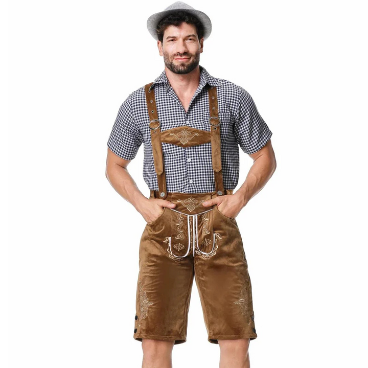 Andreas Lederhose Oktoberfest | Traditionelle Herren Lederhose mit Stickerei