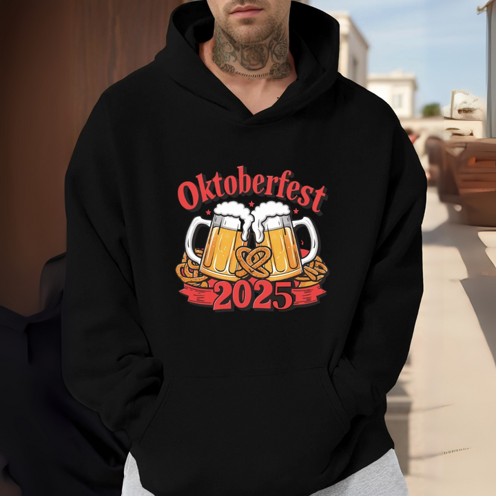 Tobias Oktoberfest Kapuzenpullover | Klassischer Bierfest Pulli mit Brezel-Motiv für Herren