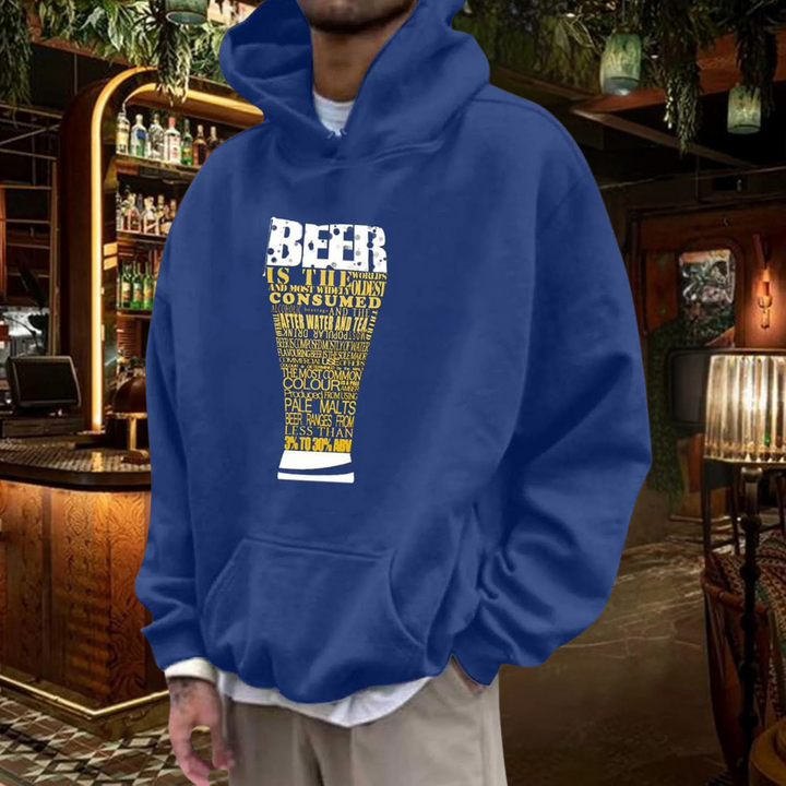 Oliver Oktoberfest Kapuzenpullover | Typographischer Bierfest Pulli mit Bierglas-Design für Herren