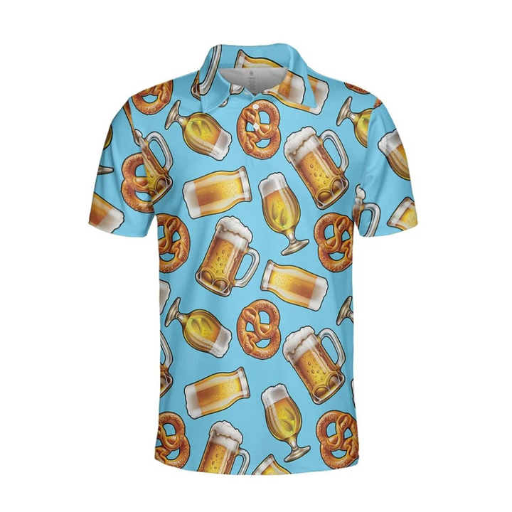 Stefan Oktoberfest Hemd | Bier und Brezel Print-Hemd für Herren