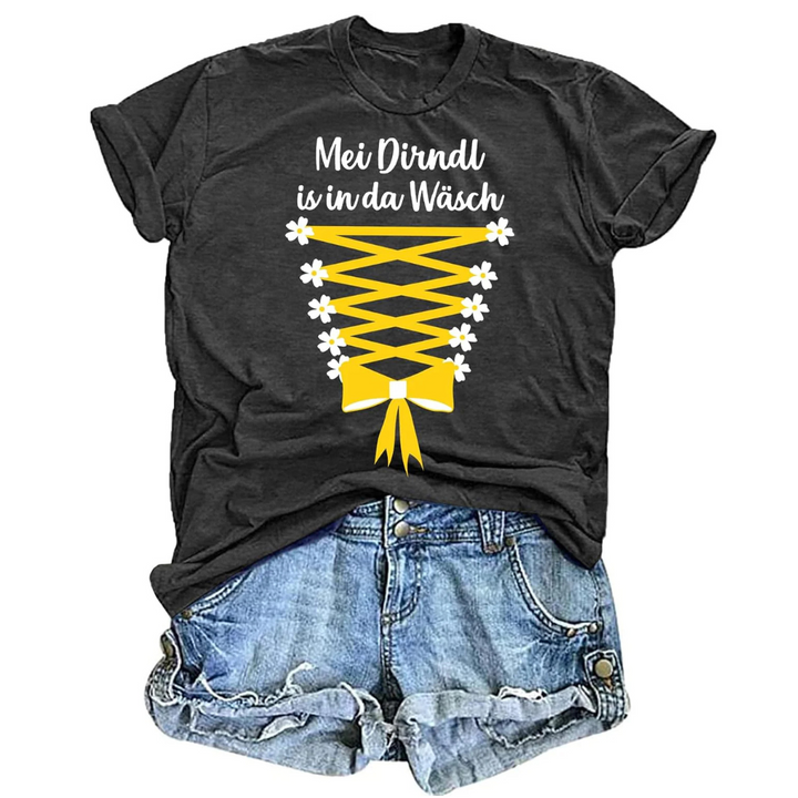 Monika Oktoberfest T-Shirt | Witziges Dirndl-Schnürung Shirt für Damen