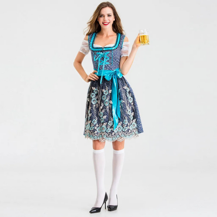 Katharina Dirndl Oktoberfest | Traditionelles Damen Dirndl mit Blumenmuster
