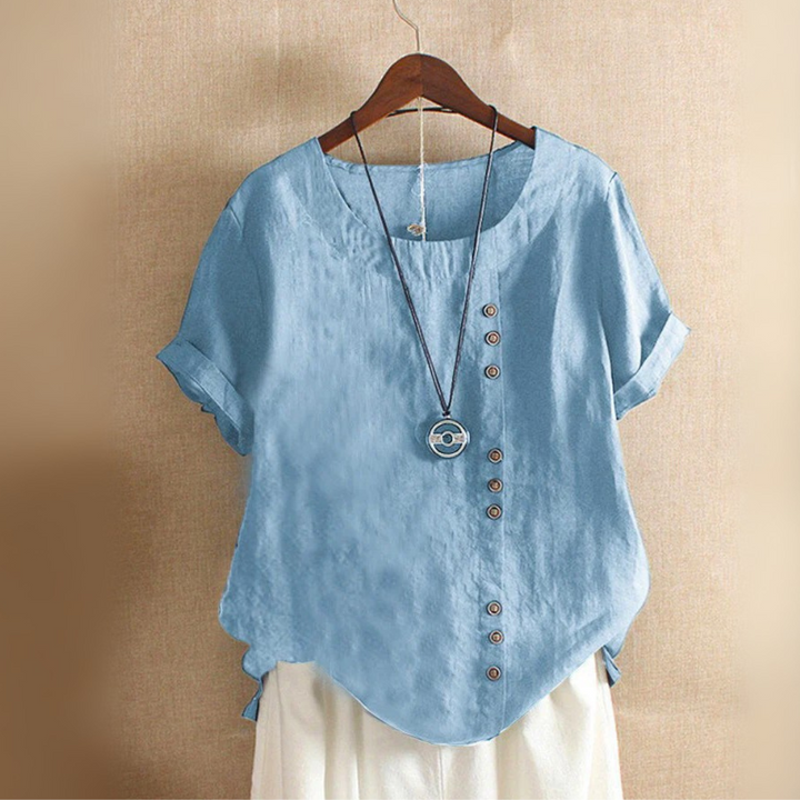 Monika Leinenbluse Oktoberfest | Luftige Damen Bluse mit Knopfleiste