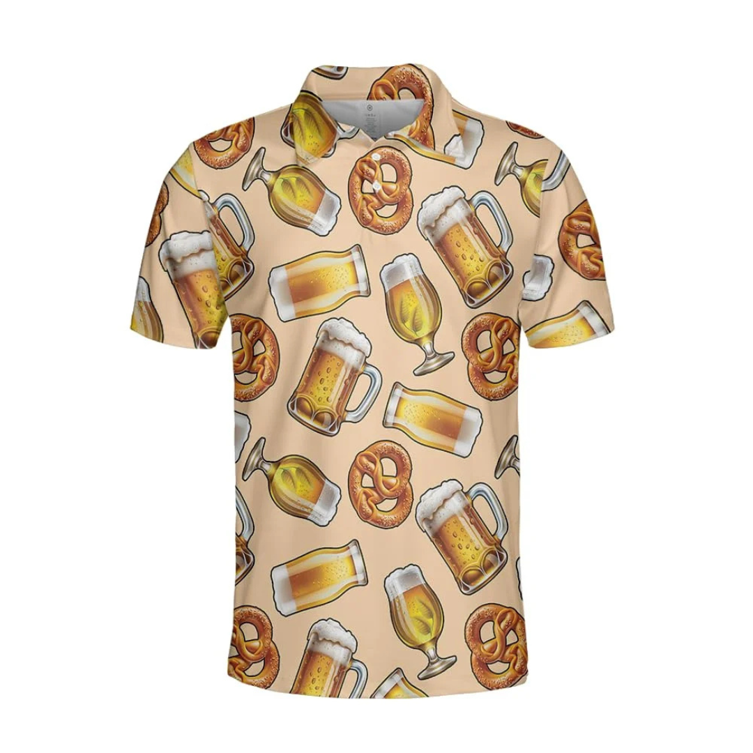 Stefan Oktoberfest Hemd | Bier und Brezel Print-Hemd für Herren