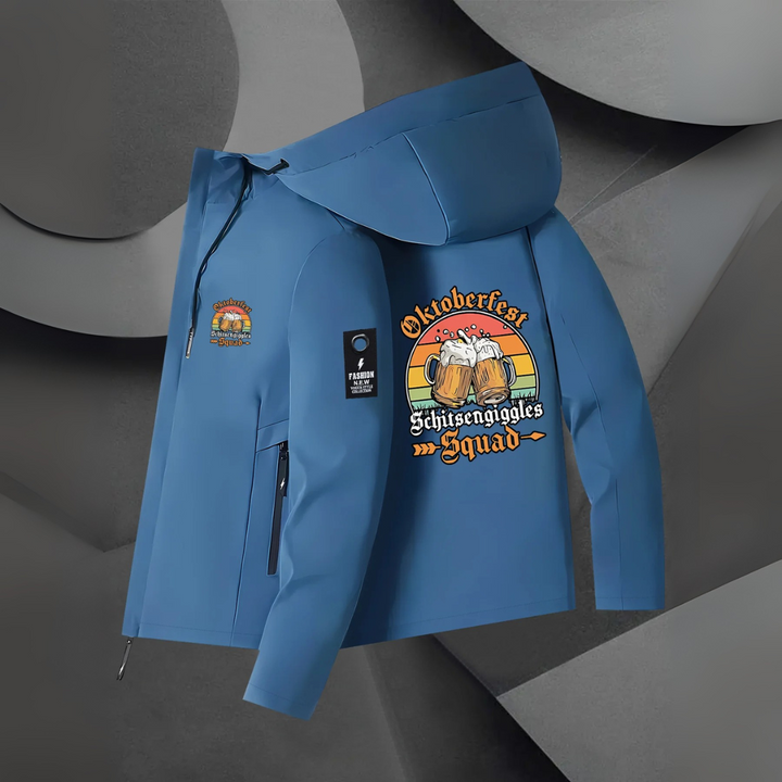 Konrad Oktoberfest Windbreaker | Funktionale Bierfest Jacke mit Reißverschluss für Herren