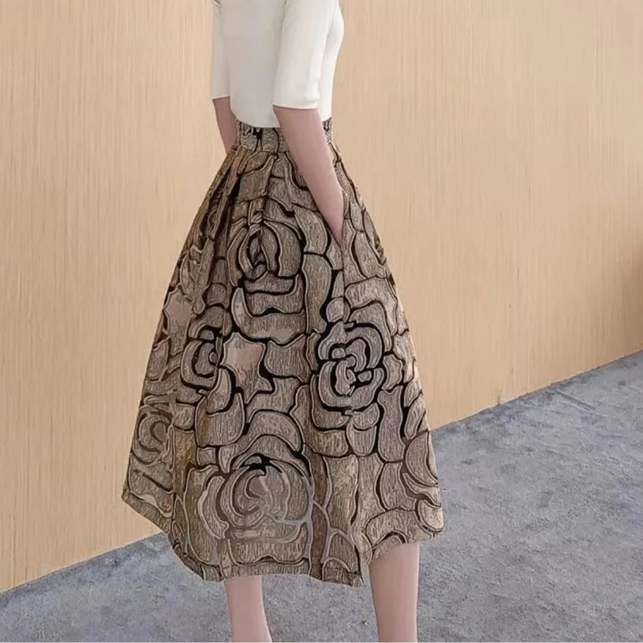 Julia Trachtenrock Oktoberfest | Eleganter Damen Rock mit Rosenmuster