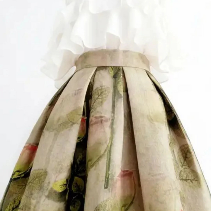 Margarete Trachtenrock Oktoberfest | Eleganter Damen Rock mit Rosenmuster