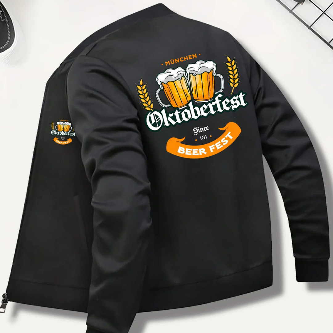 Klaus Oktoberfest Bomberjacke | Klassische Bierfest Jacke mit Stickerei für Herren