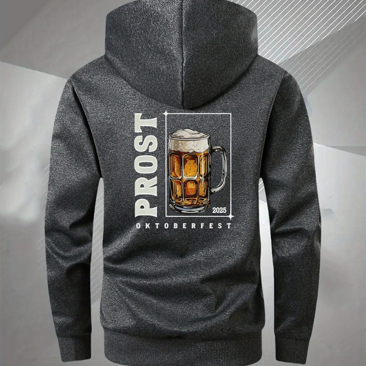 Stefan Oktoberfest Hoodie | Moderner Bierfest Kapuzenpullover mit Prost-Motiv für Herren