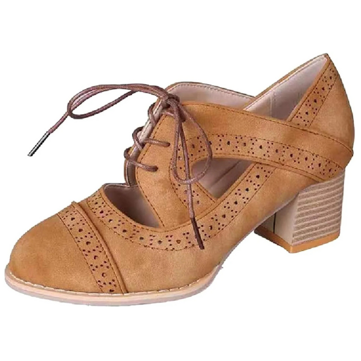 Emma Oktoberfest Schuhe | Vintage Trachten-Pumps mit Schnürung in Wildleder-Optik für Damen