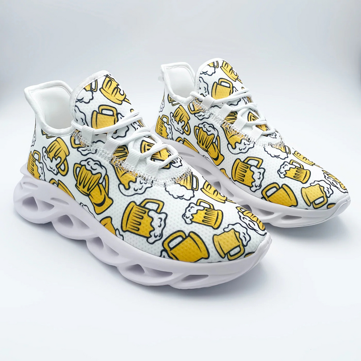 Unisex Oktoberfest Sneaker | Lässige Bierfest Sportschuhe mit Bierkrug-Print