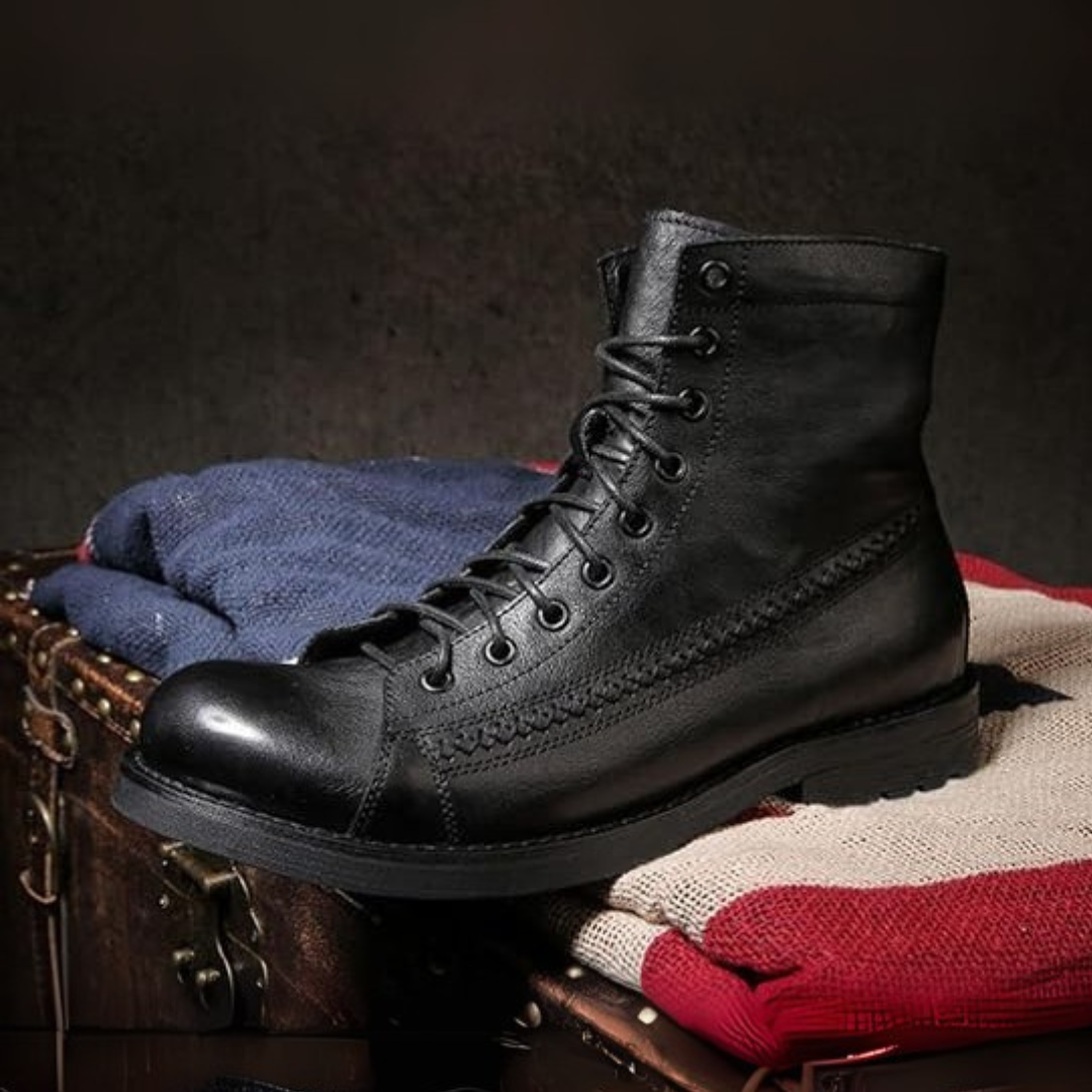 Franz Trachtenstiefel | Robuste Oktoberfest Schnürstiefel aus Leder für Herren