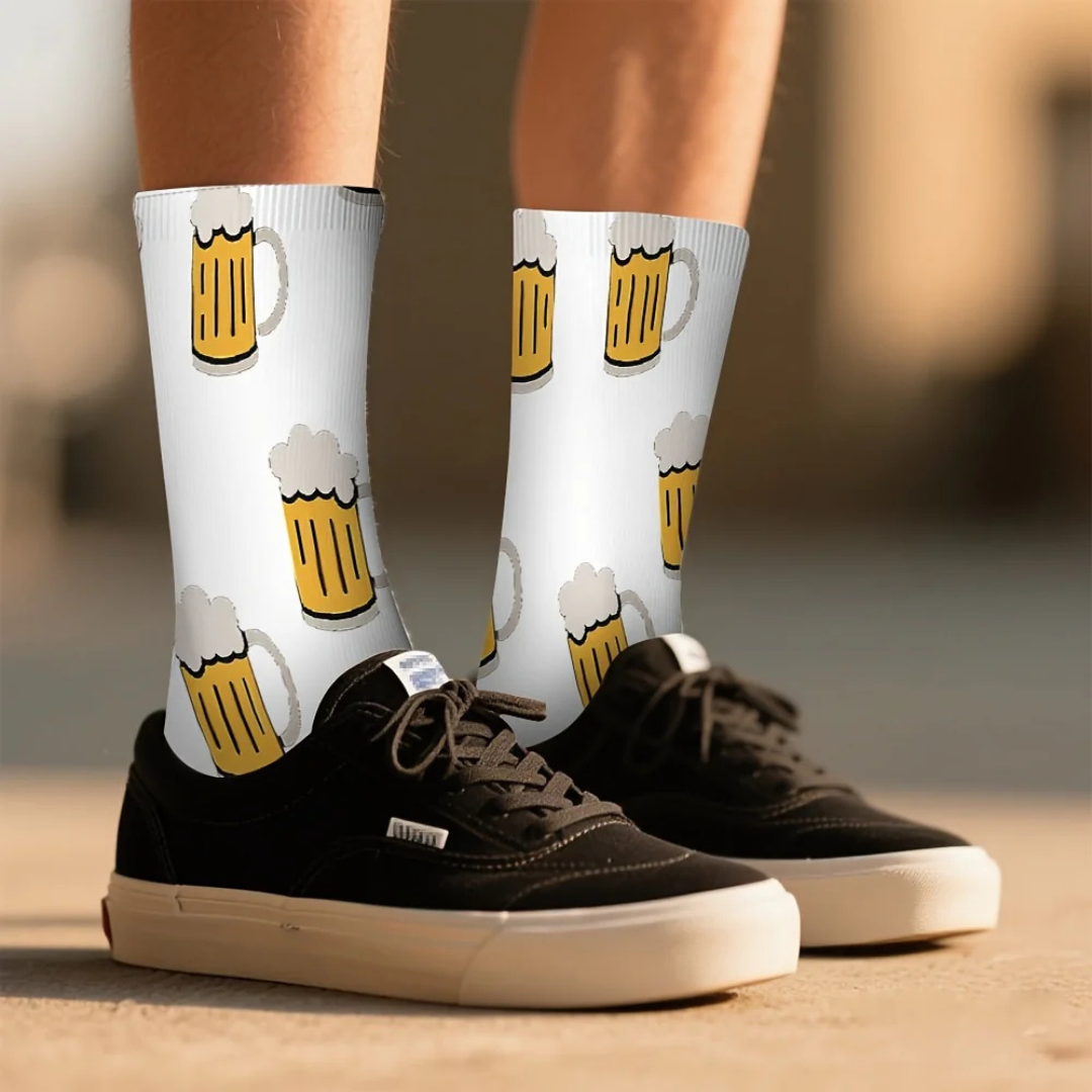 Unisex Oktoberfest Socken | Lustige Bierfest Strümpfe mit Bierkrug-Print