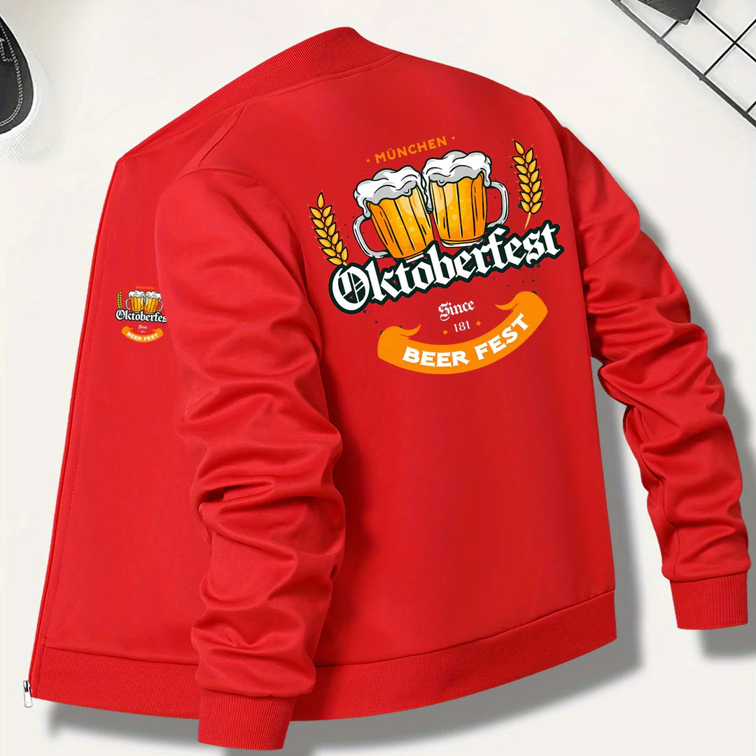 Klaus Oktoberfest Bomberjacke | Klassische Bierfest Jacke mit Stickerei für Herren