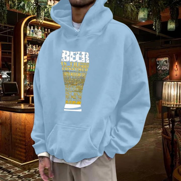 Oliver Oktoberfest Kapuzenpullover | Typographischer Bierfest Pulli mit Bierglas-Design für Herren
