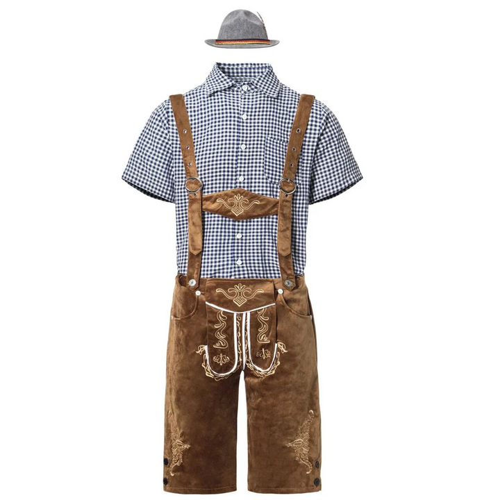 Andreas Lederhose Oktoberfest | Traditionelle Herren Lederhose mit Stickerei