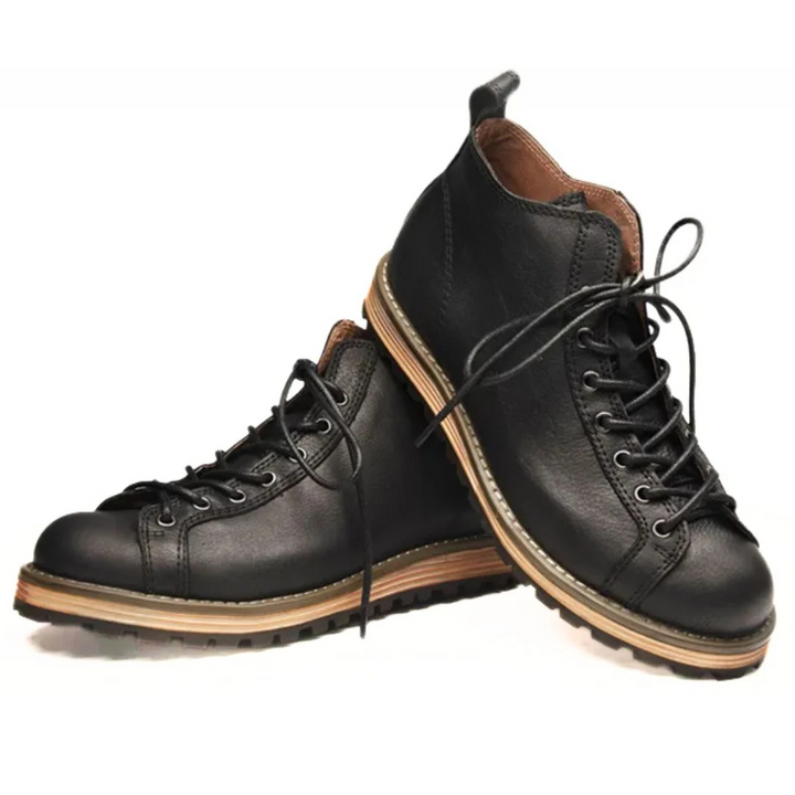 Tobias Schnürstiefel Oktoberfest | Elegante Herren Lederlookstiefel im Vintage-Style