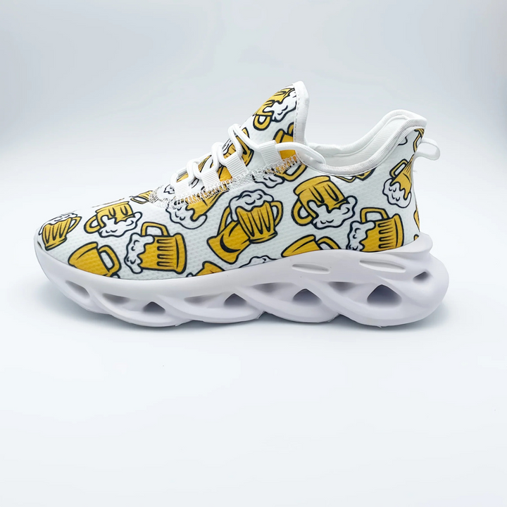Unisex Oktoberfest Sneaker | Lässige Bierfest Sportschuhe mit Bierkrug-Print