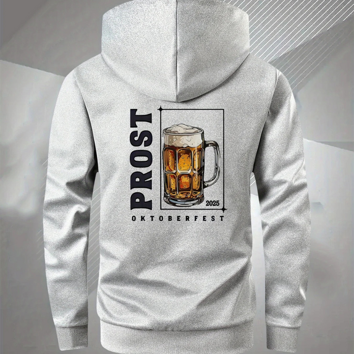Stefan Oktoberfest Hoodie | Moderner Bierfest Kapuzenpullover mit Prost-Motiv für Herren