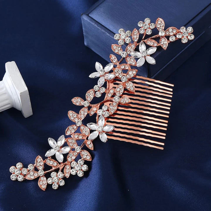 Melanie Haarkamm Oktoberfest | Elegante Damen Haarspange mit Kristallblüten