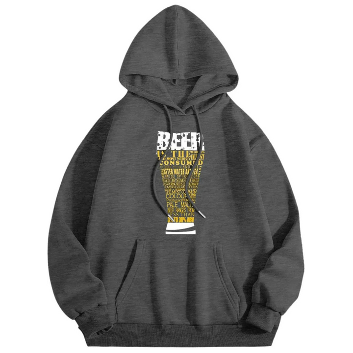 Oliver Oktoberfest Kapuzenpullover | Typographischer Bierfest Pulli mit Bierglas-Design für Herren