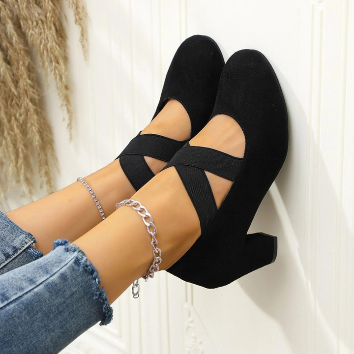 Franziska Oktoberfest Pumps | Trendige Leoparden-Samt Pumps mit Riemchen für Damen