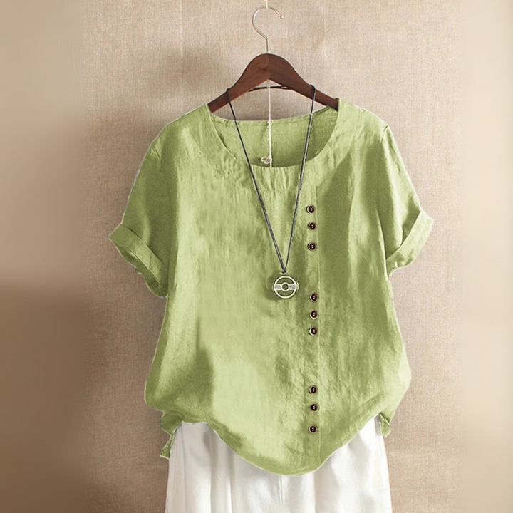 Monika Leinenbluse Oktoberfest | Luftige Damen Bluse mit Knopfleiste