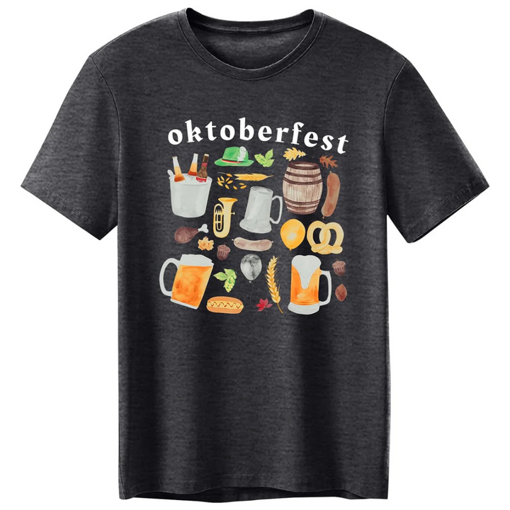 Markus Oktoberfest T-Shirt | Vielseitiges Bierfest Shirt mit Icon-Sammlung für Herren