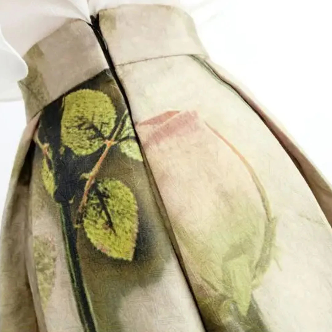 Margarete Trachtenrock Oktoberfest | Eleganter Damen Rock mit Rosenmuster