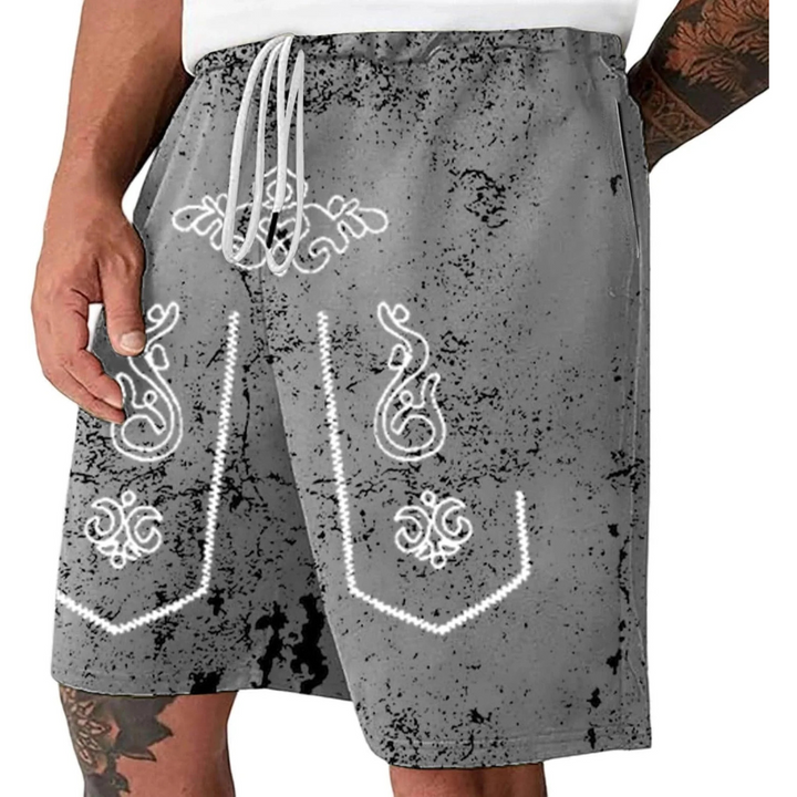 Sebastian Oktoberfest Shorts | Lässige Lederhosen-Print Badeshorts für Herren