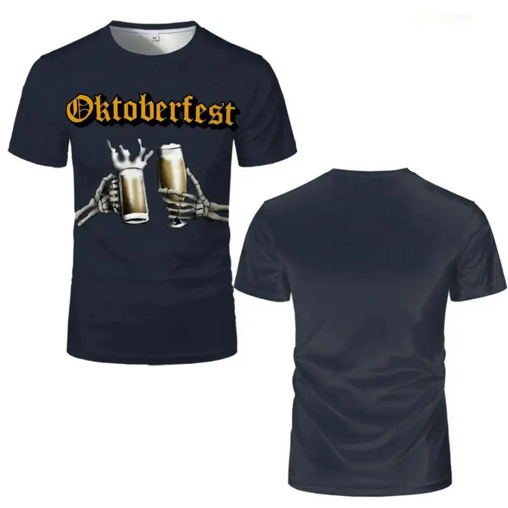 Unisex Oktoberfest T-Shirt | Skelett-Hände T-Shirt mit Bierkrug-Motiv