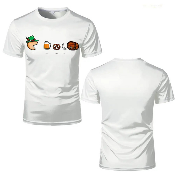 Unisex Oktoberfest T-Shirt | Bayern-Symbole T-Shirt mit Hut und Bier-Motiven