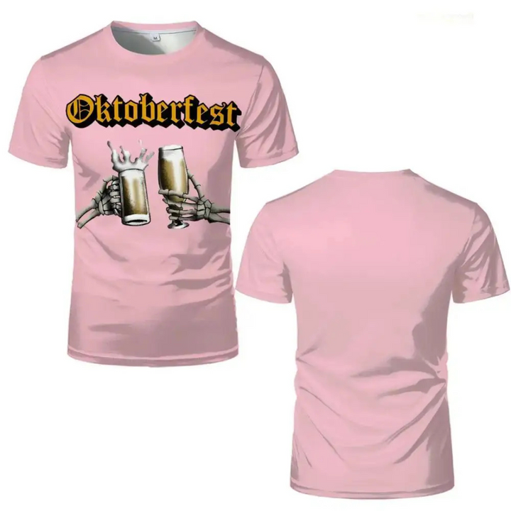Unisex Oktoberfest T-Shirt | Skelett-Hände T-Shirt mit Bierkrug-Motiv