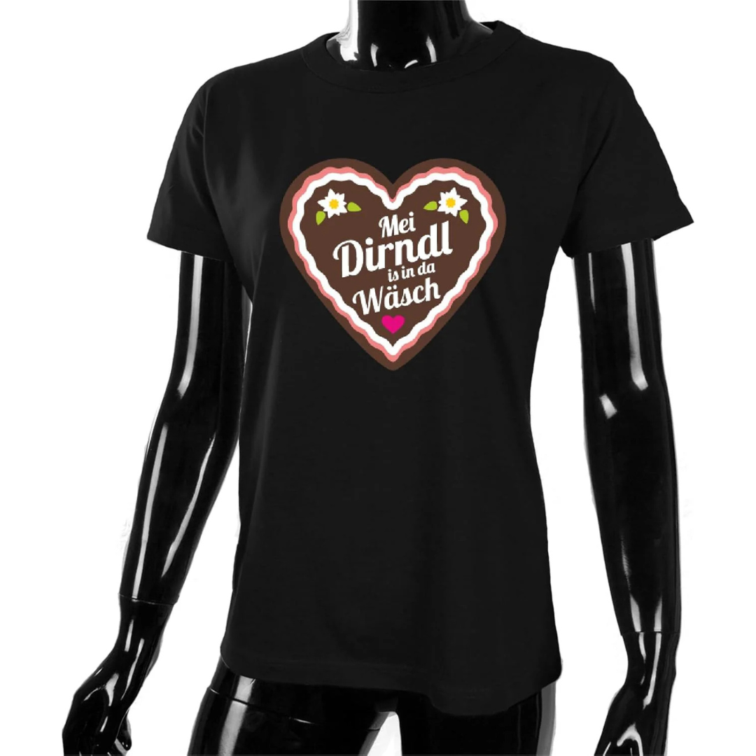 Liesel Oktoberfest T-Shirt | Süßes Lebkuchenherz T-Shirt aus Baumwolle für Damen