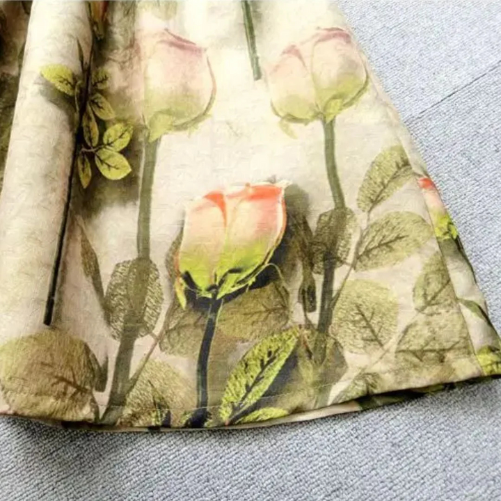 Margarete Trachtenrock Oktoberfest | Eleganter Damen Rock mit Rosenmuster