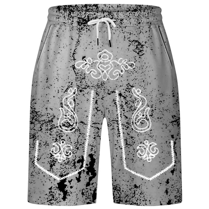 Sebastian Oktoberfest Shorts | Lässige Lederhosen-Print Badeshorts für Herren