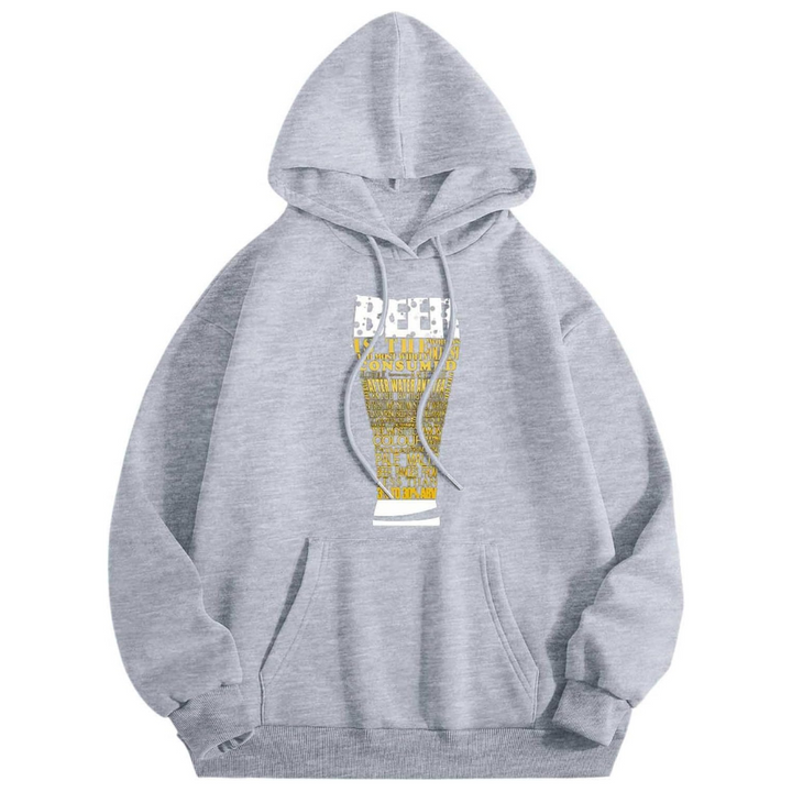 Oliver Oktoberfest Kapuzenpullover | Typographischer Bierfest Pulli mit Bierglas-Design für Herren