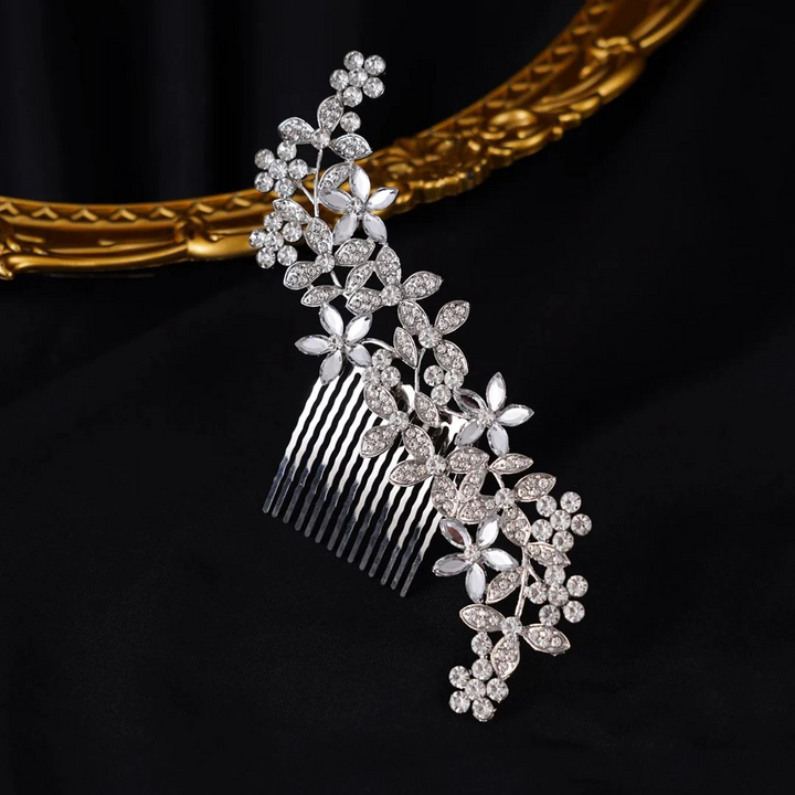 Melanie Haarkamm Oktoberfest | Elegante Damen Haarspange mit Kristallblüten